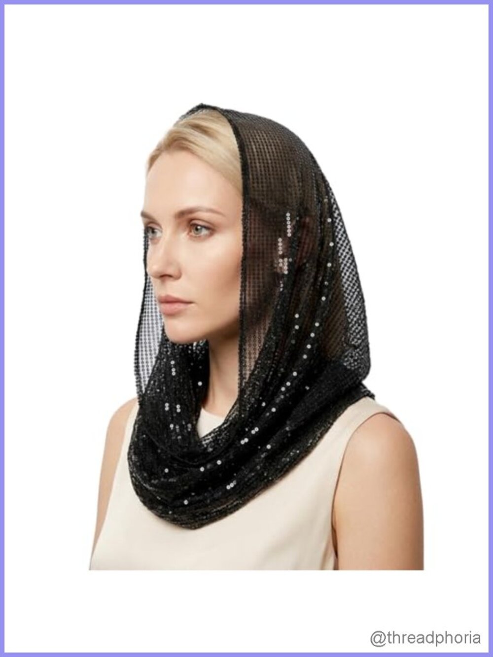 Sequin Rave Hood Head Scarf Festival Unisex Novelty Accessory